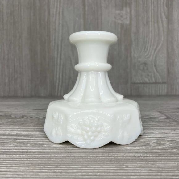 Singe westmoreland milk glass grape candle stick - Picture 1 of 7